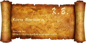 Korn Barbara névjegykártya