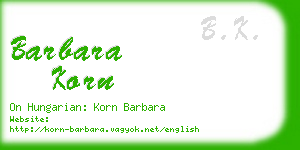 barbara korn business card